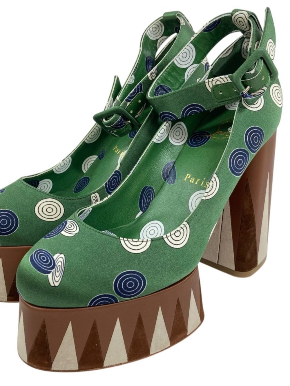 Christian Louboutin Yazefir Green Printed Platform Pumps EU 37